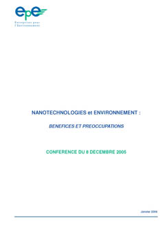 Nanotechnologies et environnement : bénéfices et préoccupations – 2005