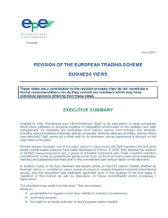 Revision of the european trading scheme - Business views - 2007 (version anglaise)